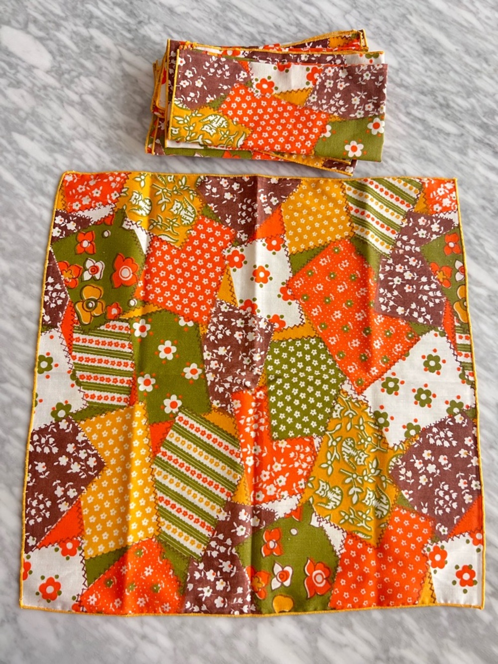 Vintage Patchwork Floral Napkins Set 17.5”